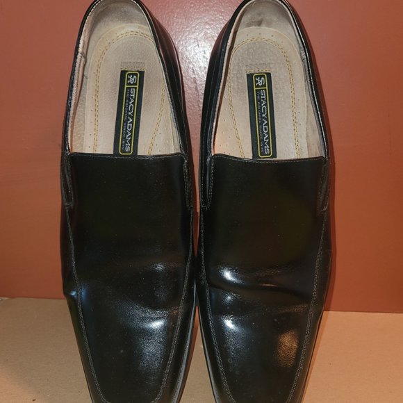 Stacy Adams Men's Square Toe Dress Shoes Size 9.5 Leather Black - Picture 2 of 8